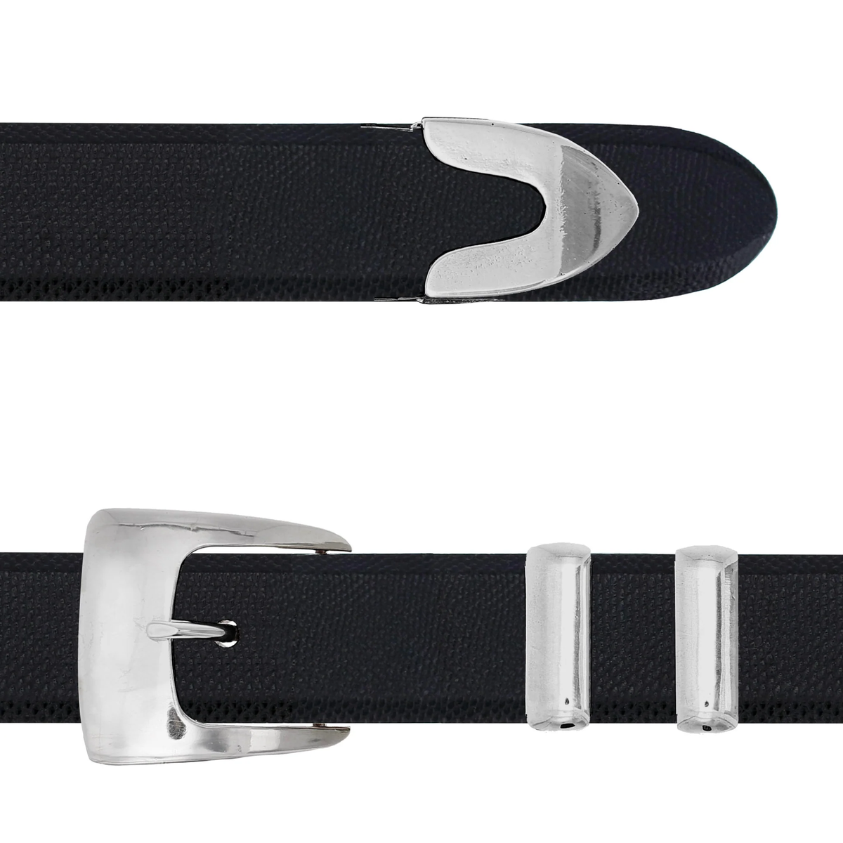 Clay 1900 1&quot; Polished Sterling Dress Buckle Set