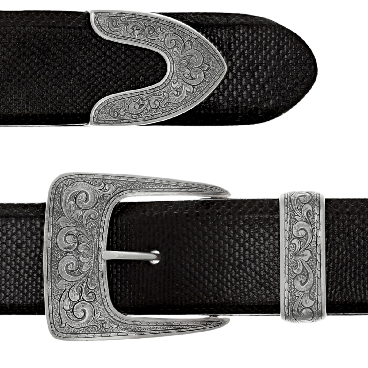 Clay 2018 Sterling Silver Engraved Buckle Set
