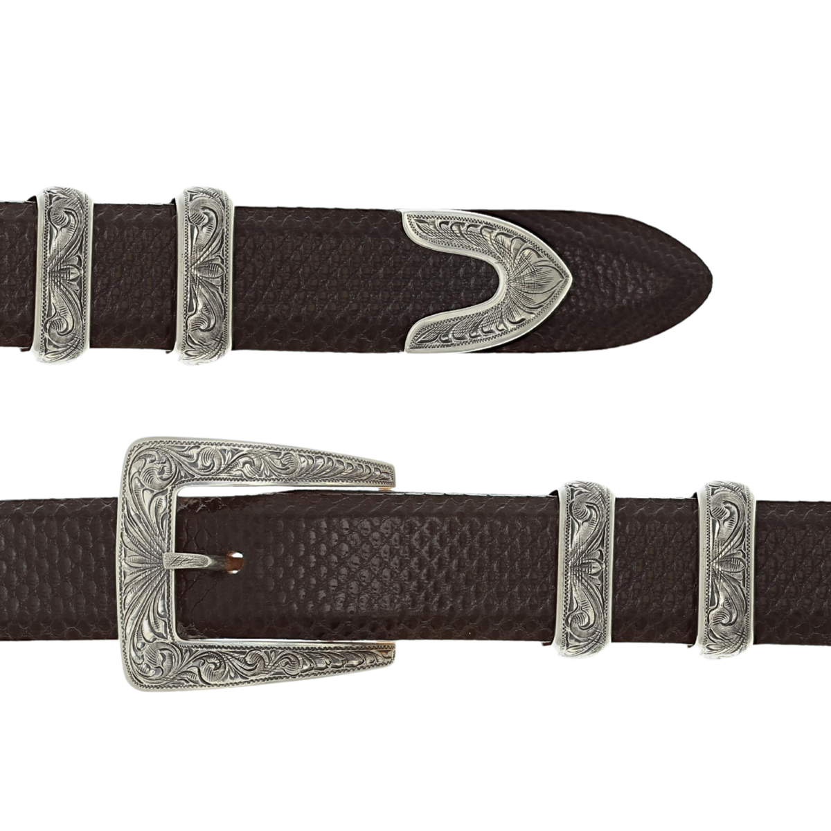 Cochran 1805 Sterling Silver Engraved Dress Buckle Set