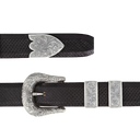 Collin 1800 Scroll Engraved Sterling Buckle Set