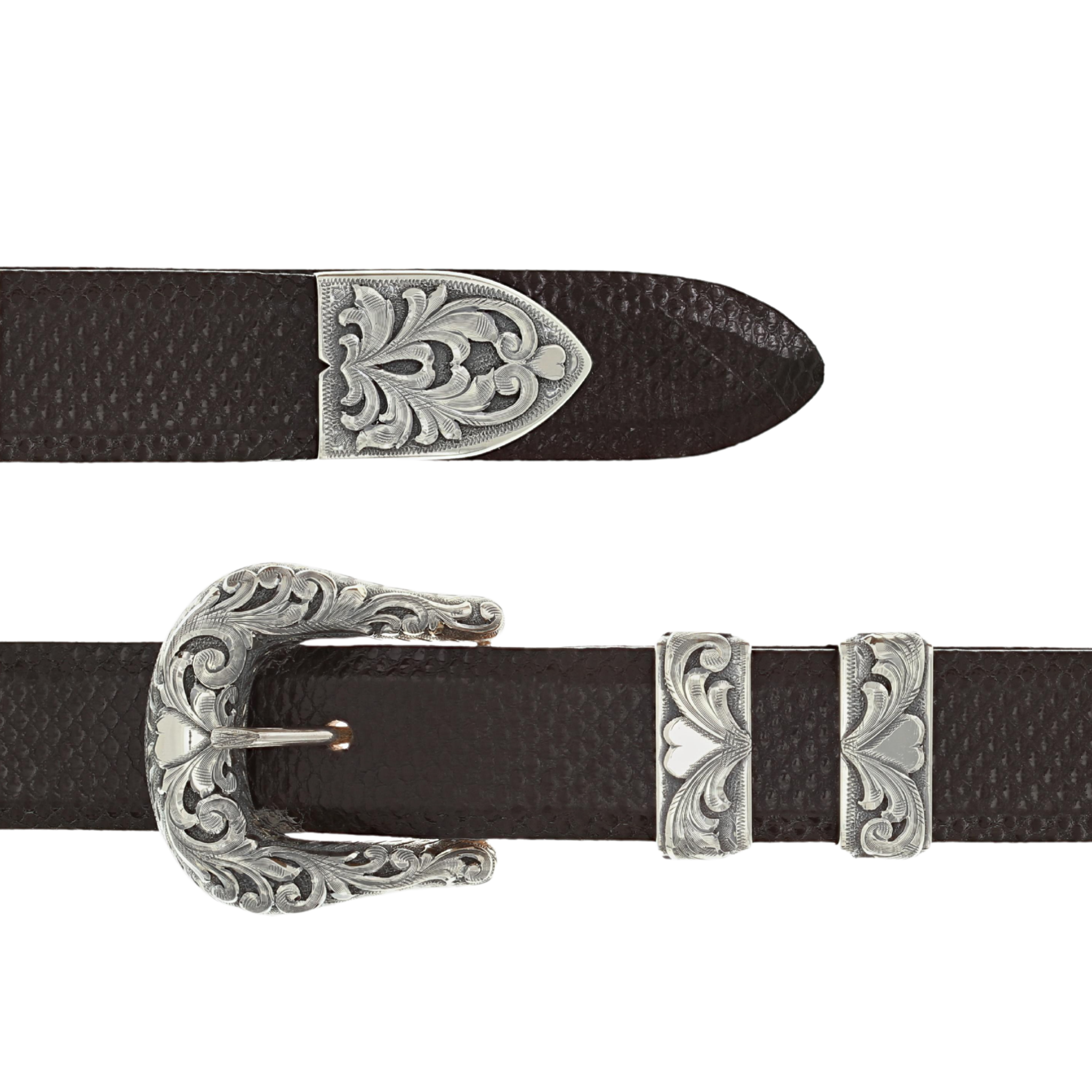 Collin 1802 Sterling Buckle Set with Sterling Hearts – Clint Orms