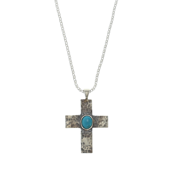 Cross 1400 Small Sterling Cross with Turquoise Stone – Clint Orms