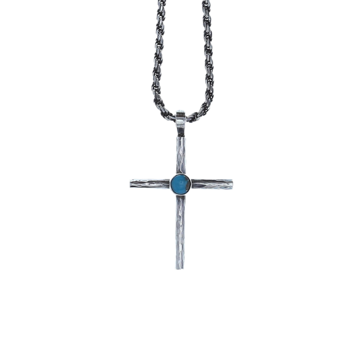 Cross 2028 Hammered Sterling &amp; Turquoise Pendant
