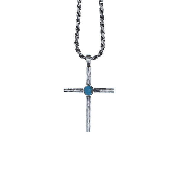 Cross 2028 Hammered Sterling & Turquoise Pendant – Clint Orms