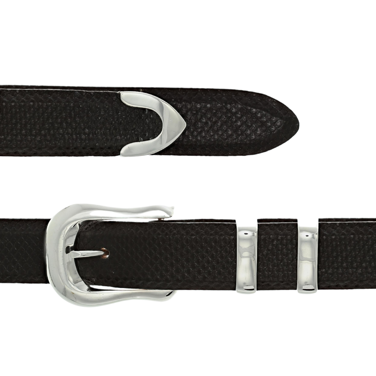 Dallas 1951 Polished Silver Buckle Set
