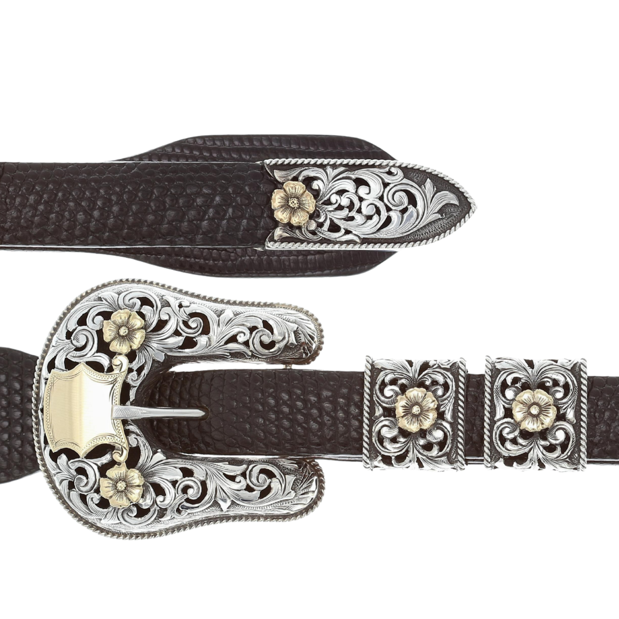 Dawson 1825 Sterling & Gold Filigreed Ranger Buckle Set – Clint Orms ...