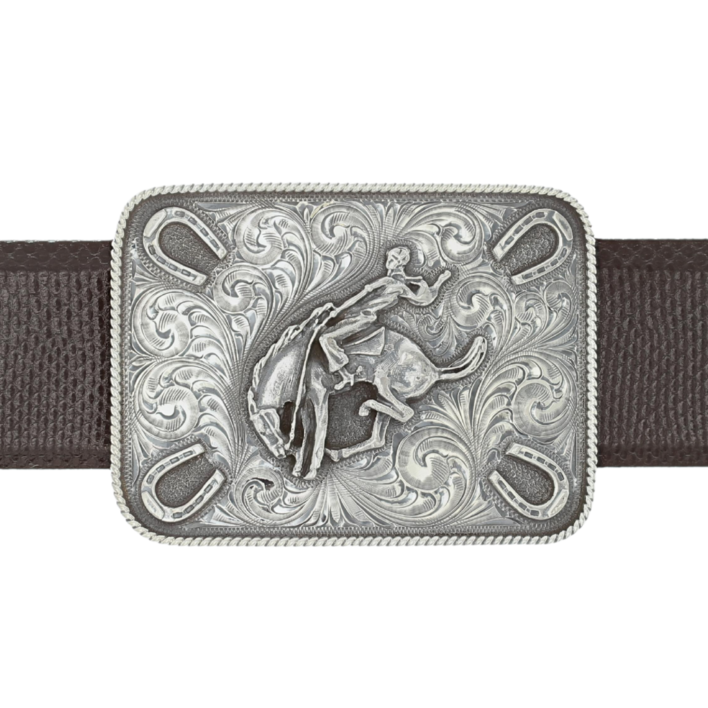 CLINT ORMS トロフィーバックル Dimmit 1802 Engraved Bucking Horse Trophy Belt Buckle
