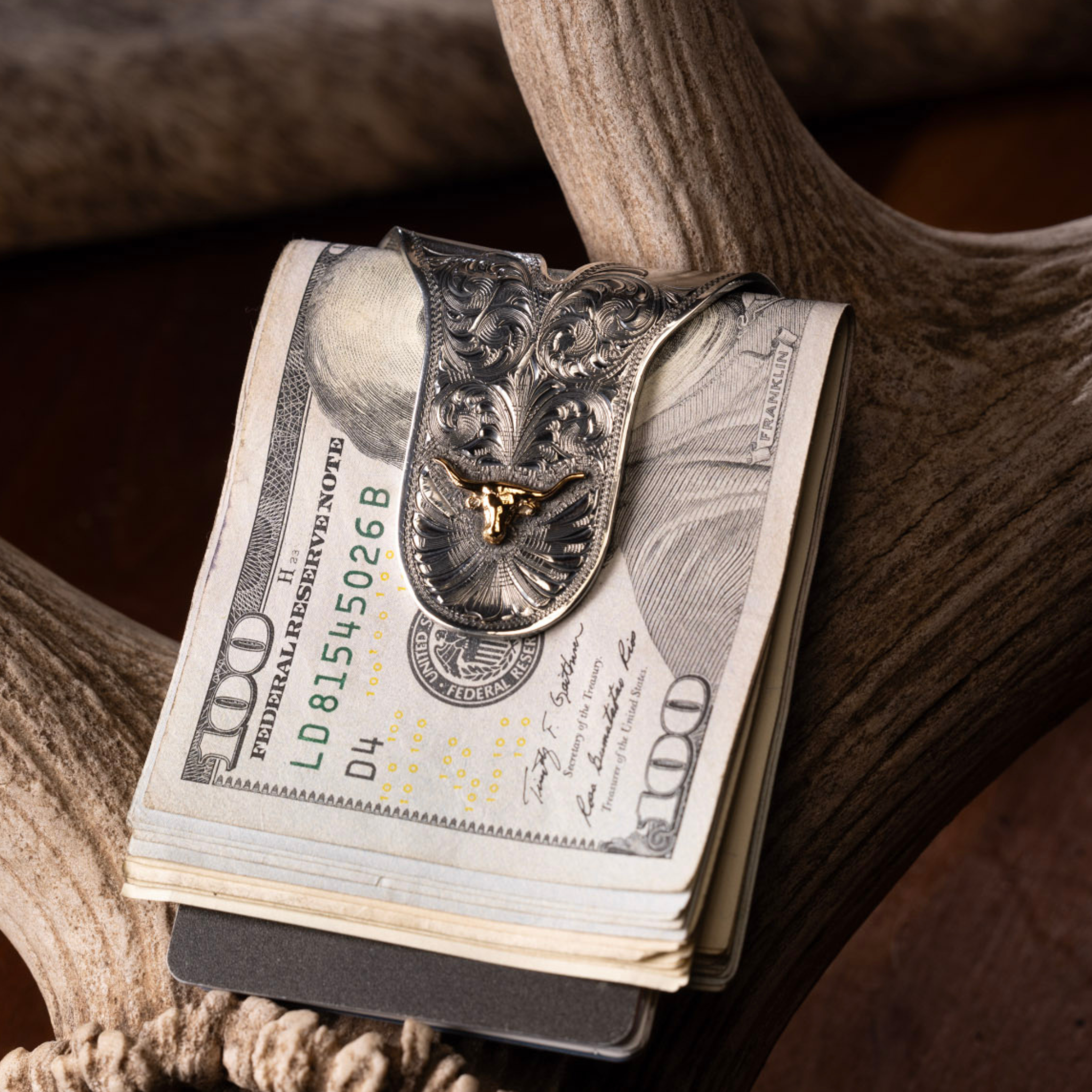 Sterling Silver Money Clip with Scroll Engraving | Clint Orms Engravers ...