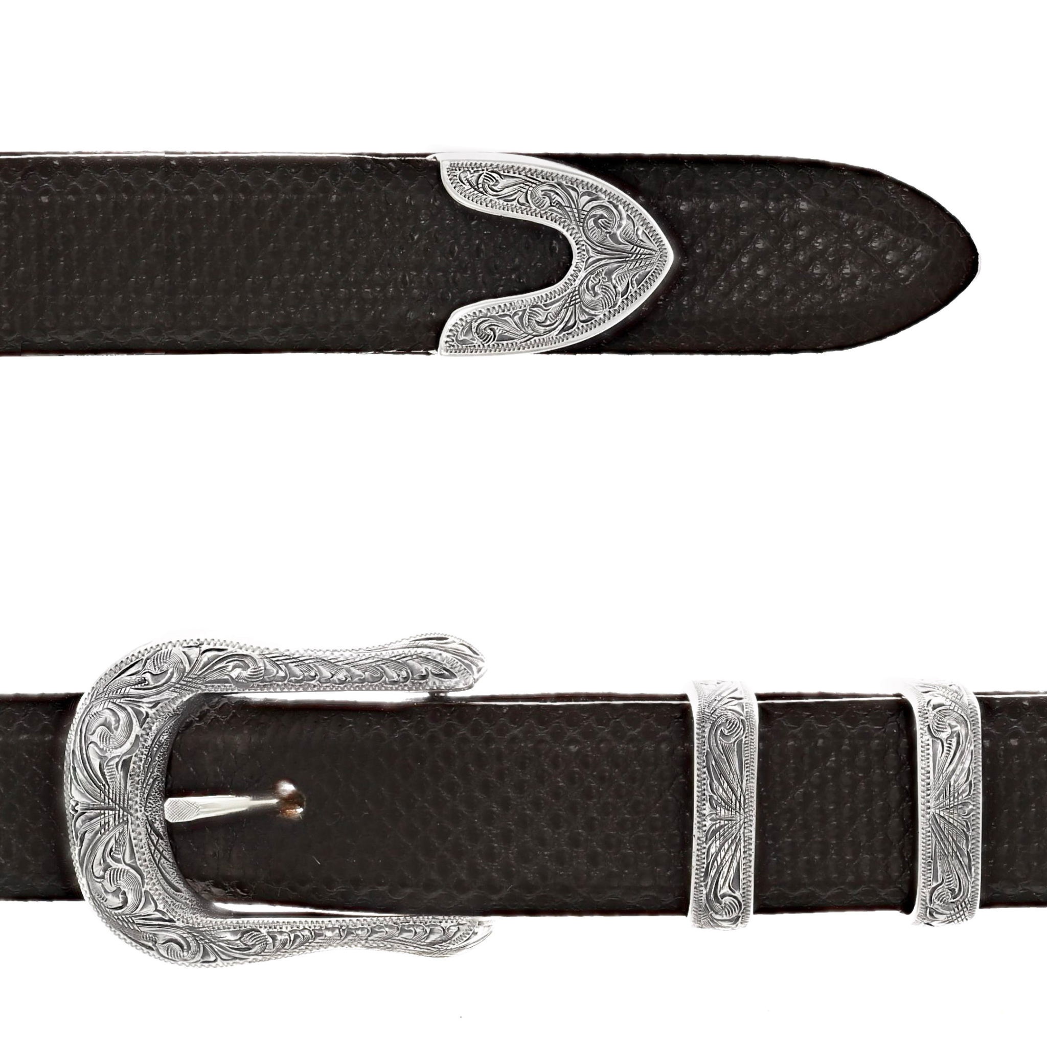 Dallas 1851 Sterling Western Buckle Set Clint Orms Engravers