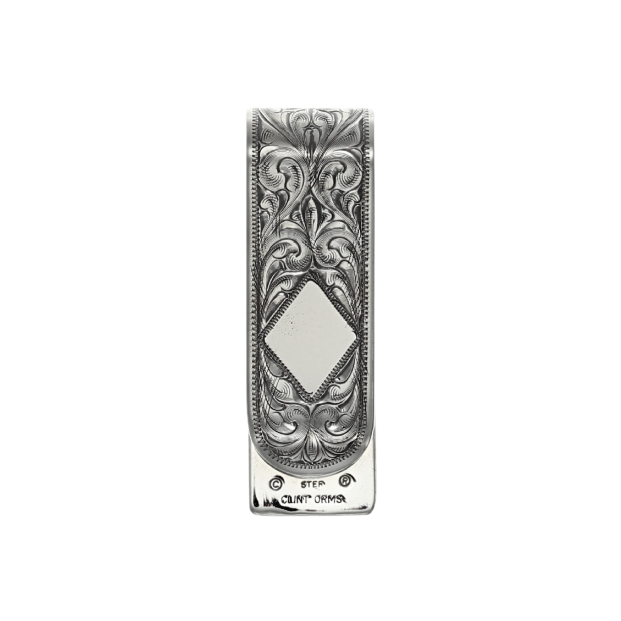 Folded 1802 Sterling Silver Personalized Engraved Money Clip