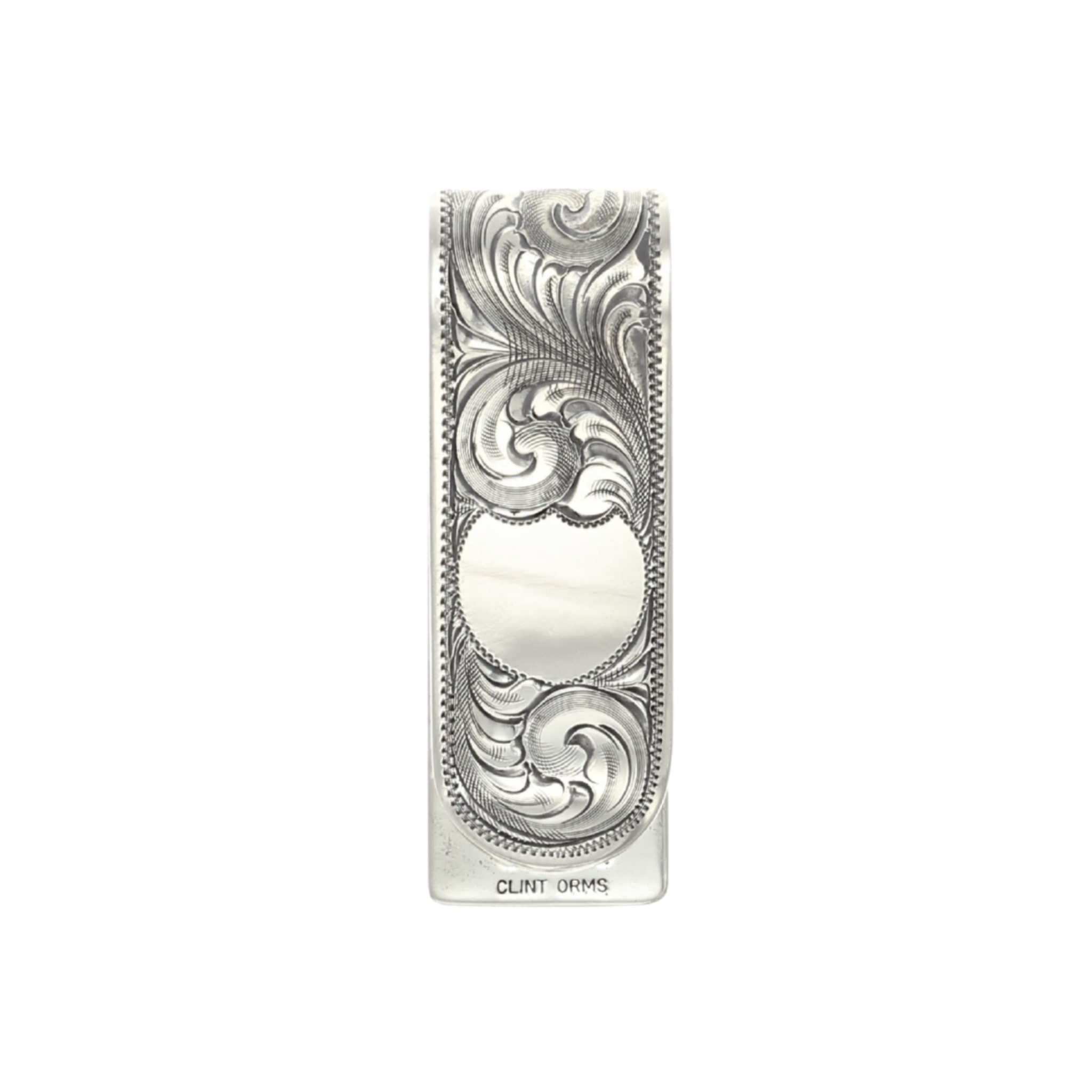 Folded 1802 Sterling Silver Personalized Engraved Money Clip