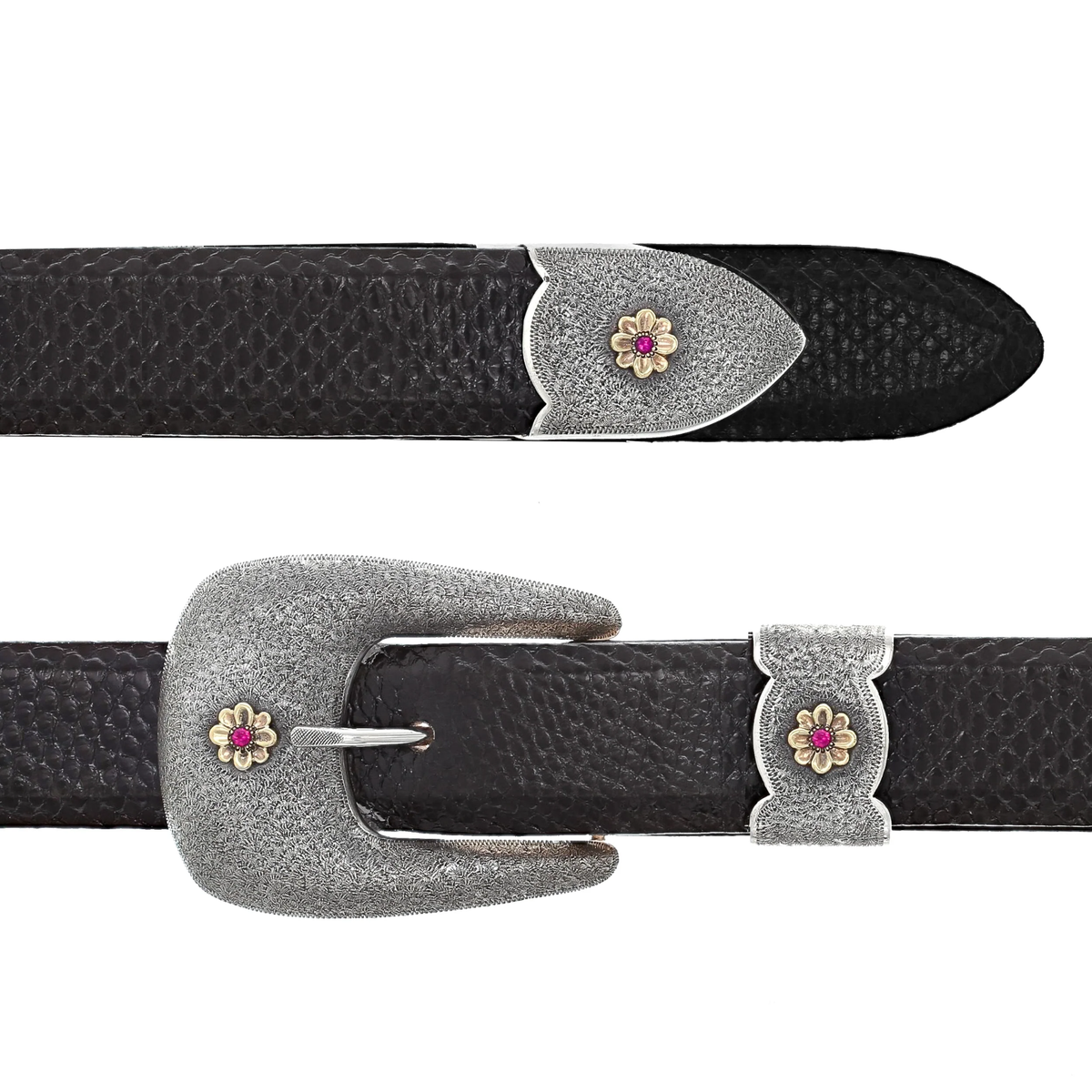Fort Bend 1706 Wheatgrass &amp; Rubies Buckle Set