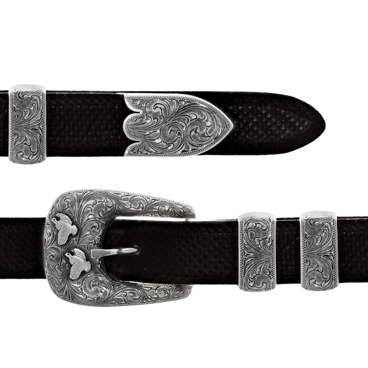 Fort Bend 1826 Sterling Quail Buckle Set