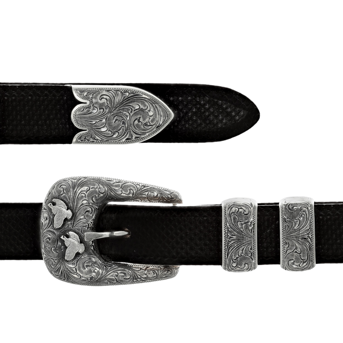 Fort Bend 1826 Sterling Quail Buckle Set