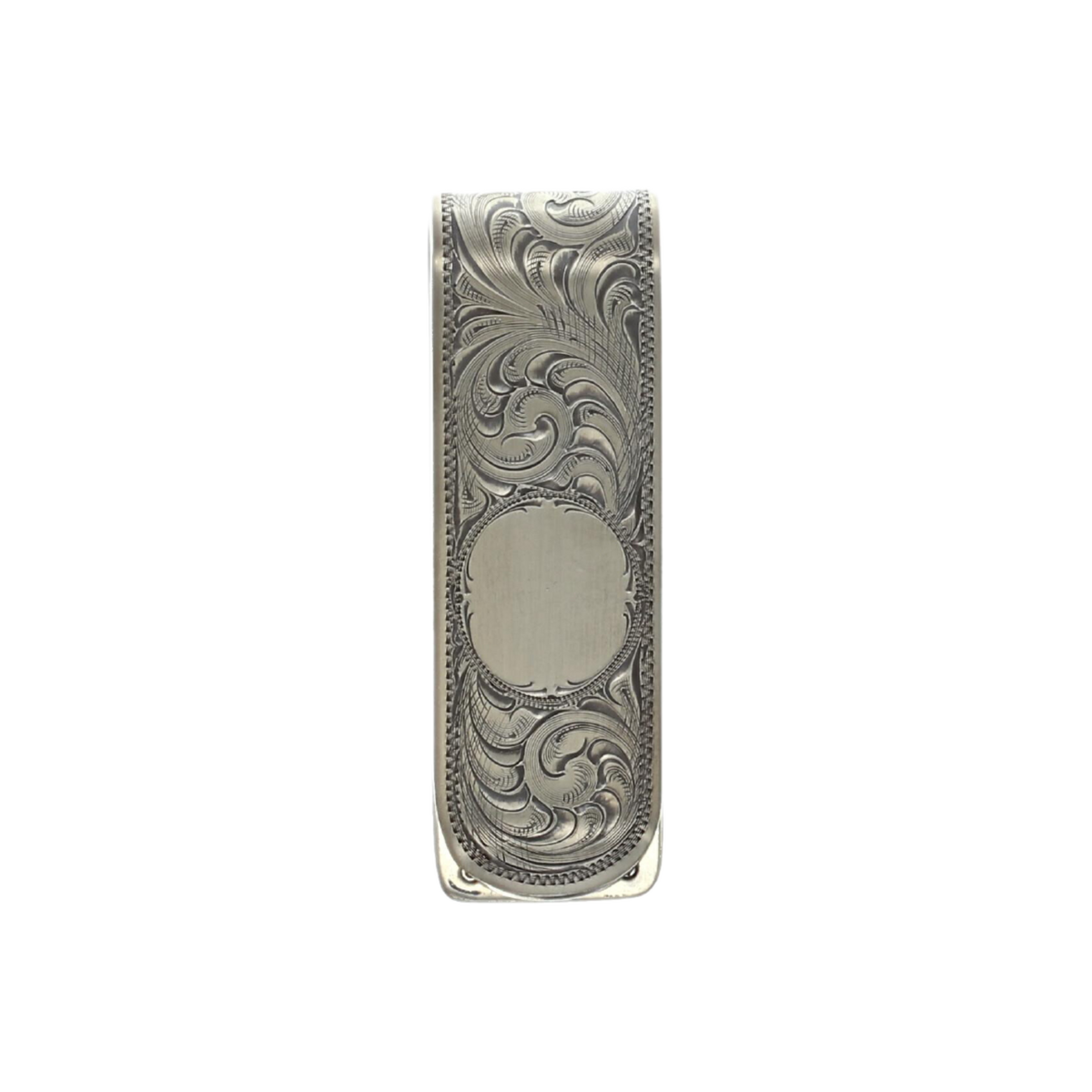 Folded 1802 Sterling Silver Engraved Money Clip