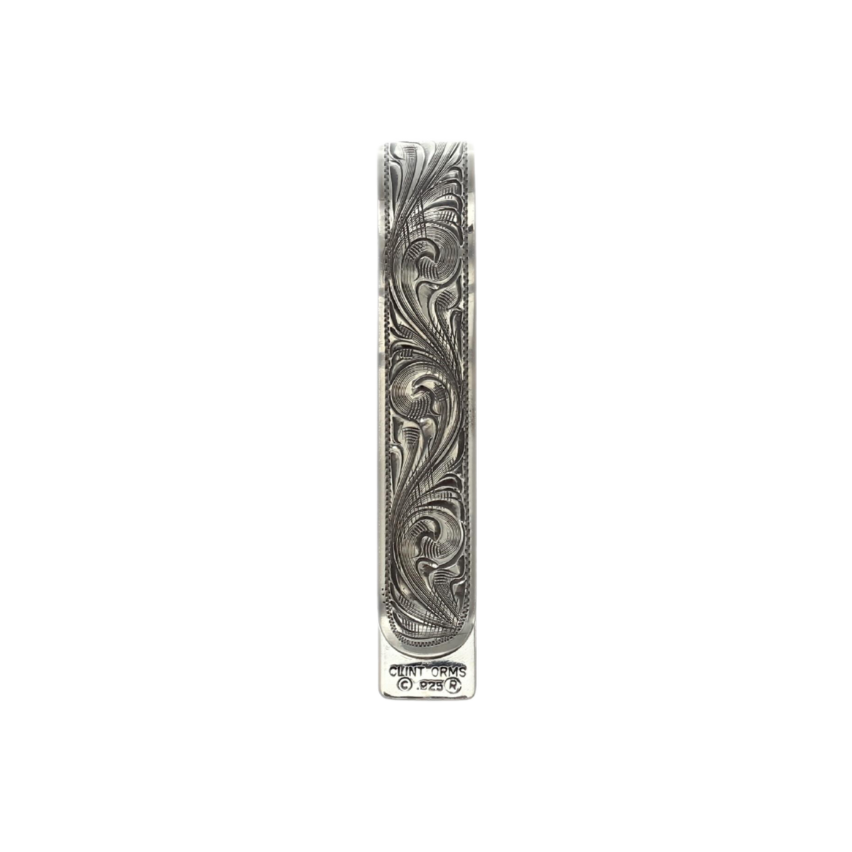 Folded 1805 Small Sterling Silver Engraved Money Clip