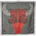 Bison 2 Dark Orange Silk Twill Scarf