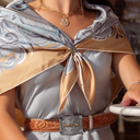 Broken Arrow Neutral Silk Twill Scarf