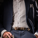 Navy Branded Silk Twill Scarf