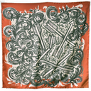Broken Arrow Branded Orange Silk Twill Scarf