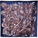 Broken Arrow Dark Blue Silk Twill Scarf