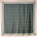 Branded Dark Green Silk Twill Scarf