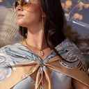 Broken Arrow Neutral Silk Twill Scarf