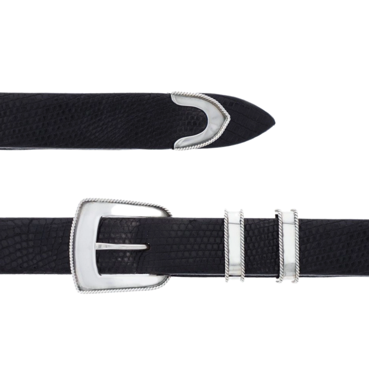 Galveston 1901 Sterling Silver Polished Rope Edge Dress Buckle