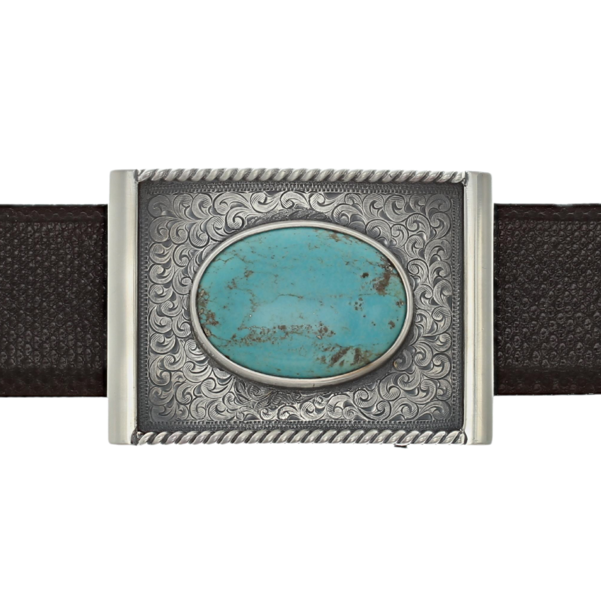 Gonzales 1800 Antique Engraved Turquoise Buckle