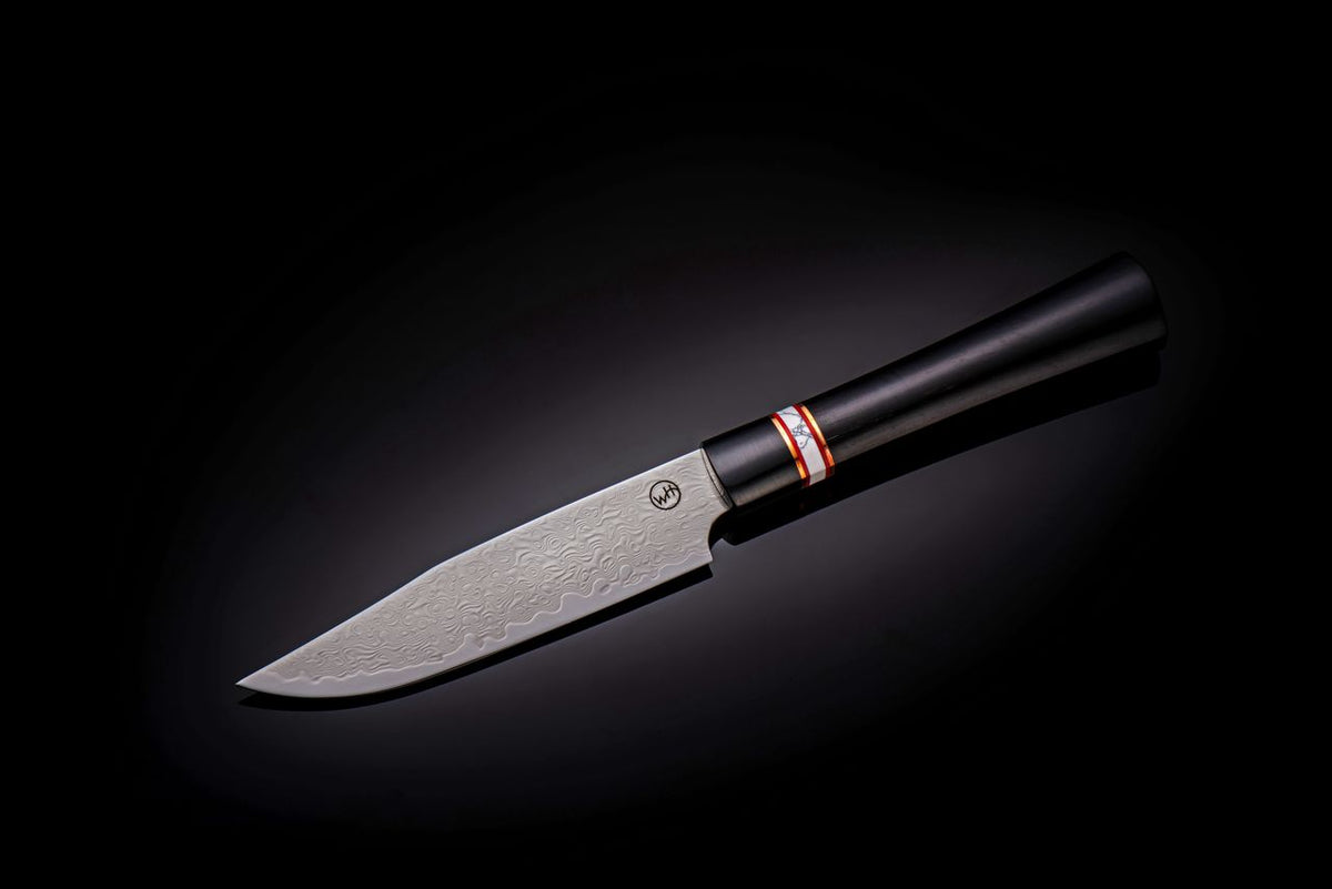 Ebony Kultro Gourmet Steak Knife Set with Red Maple Display