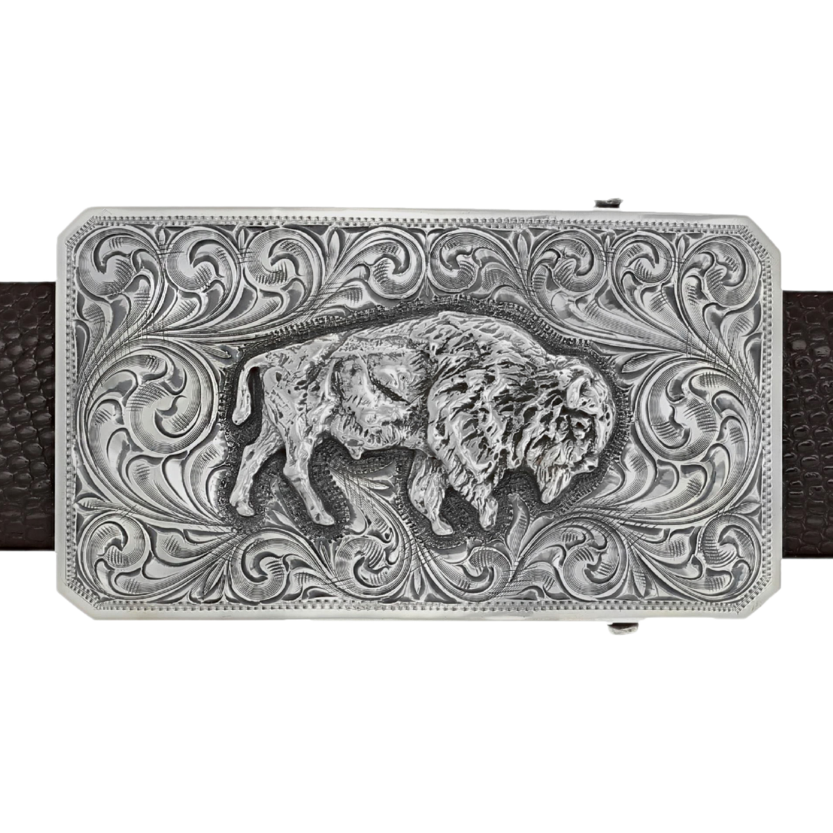 Jasper 1800 Sterling Silver American Bison Trophy Buckle