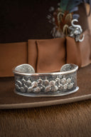 Bracelet 1470 Sterling Prickly Pear Cactus Hammered Cuff