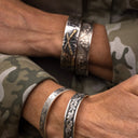 Bracelet 1421 Hammered Shotgun & Fishing Rod Bracelet