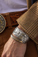 Bracelet 1860 Sterling Silver Scroll Overlays