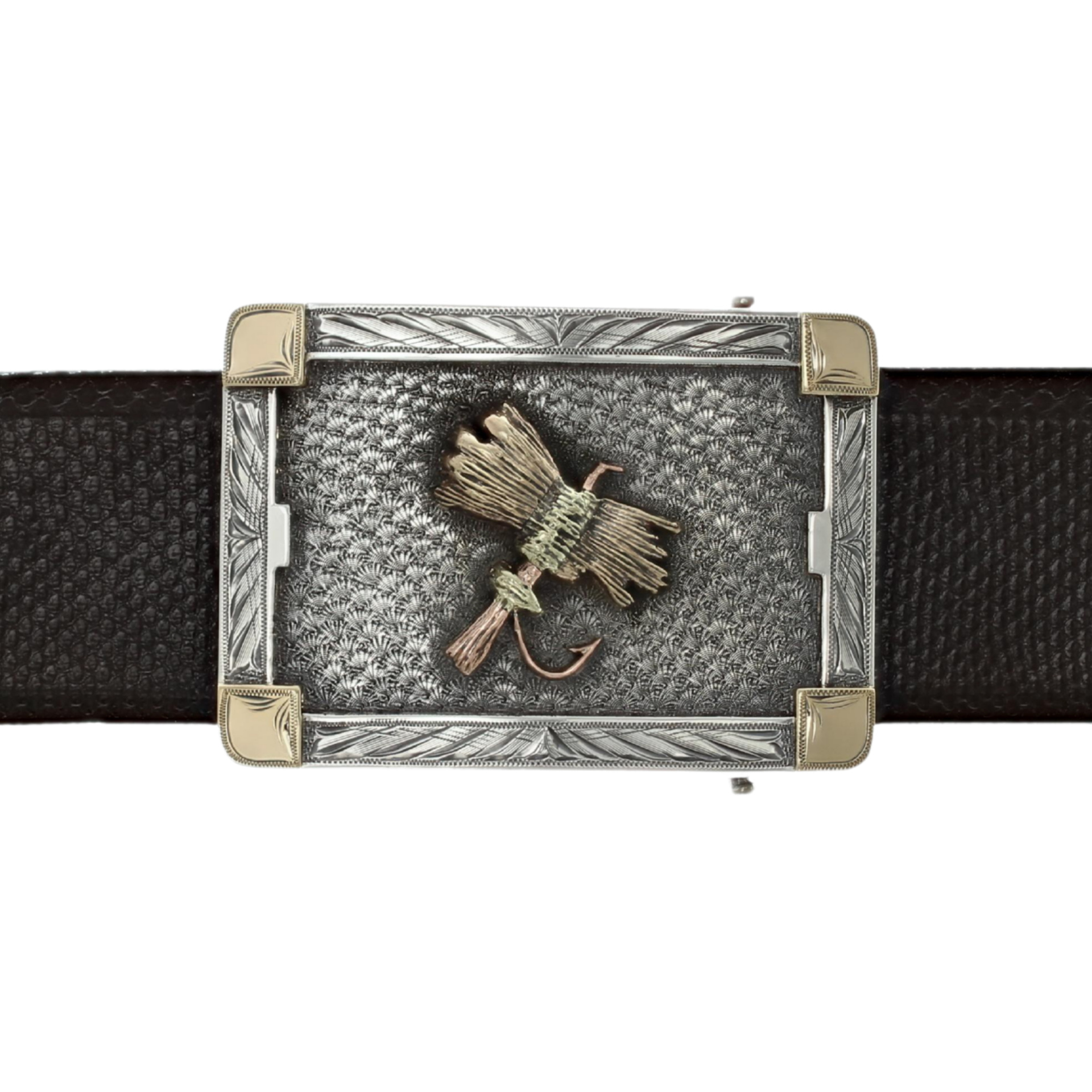 Martin 1836 Sterling & Tri-Gold Fly Trophy Buckle – Clint Orms