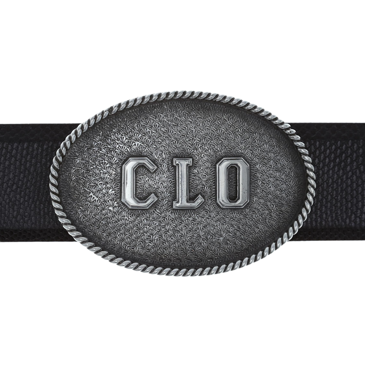 Mills 1600 Sterling Oval Trophy Buckle with Wheatgrass and Initials