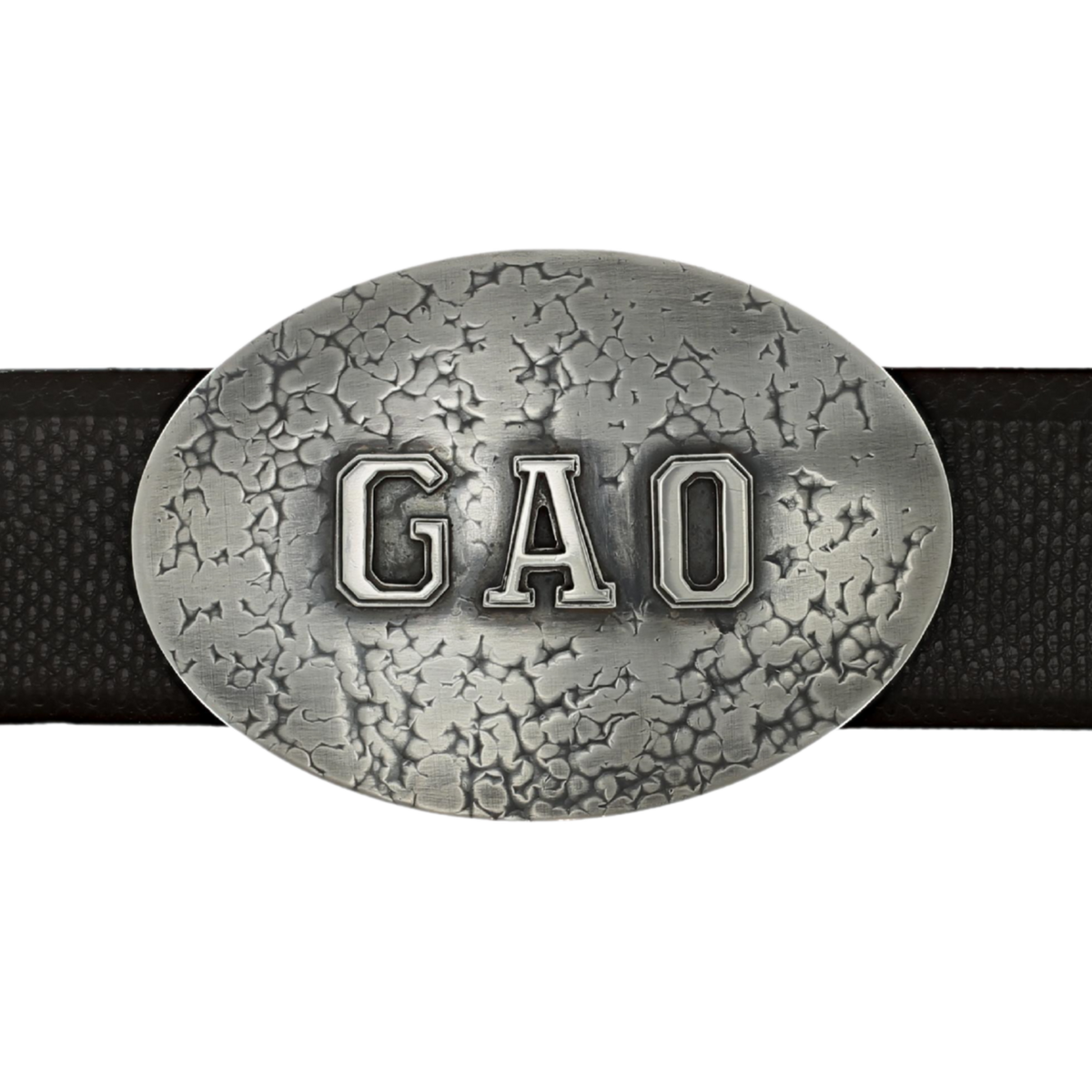 Mills 1821 Oval Trophy Buckle with Sterling Initials