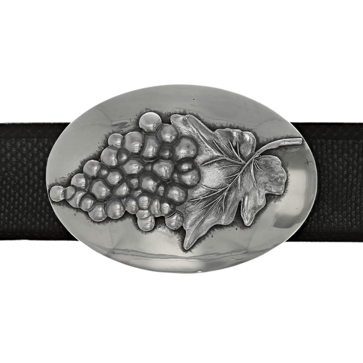 Mills 001 Polished Oval Trophy Buckle with Sterling Grapes