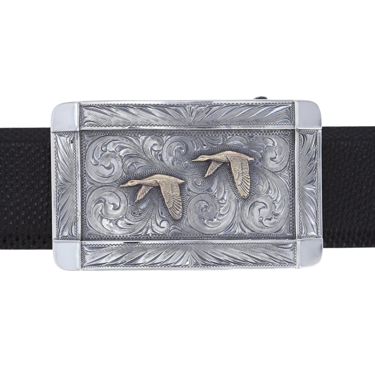 Misty Valley 1809 Silver Trophy Buckle With Flying Ducks