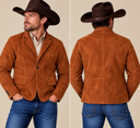 Rust Suede Leather Blazer