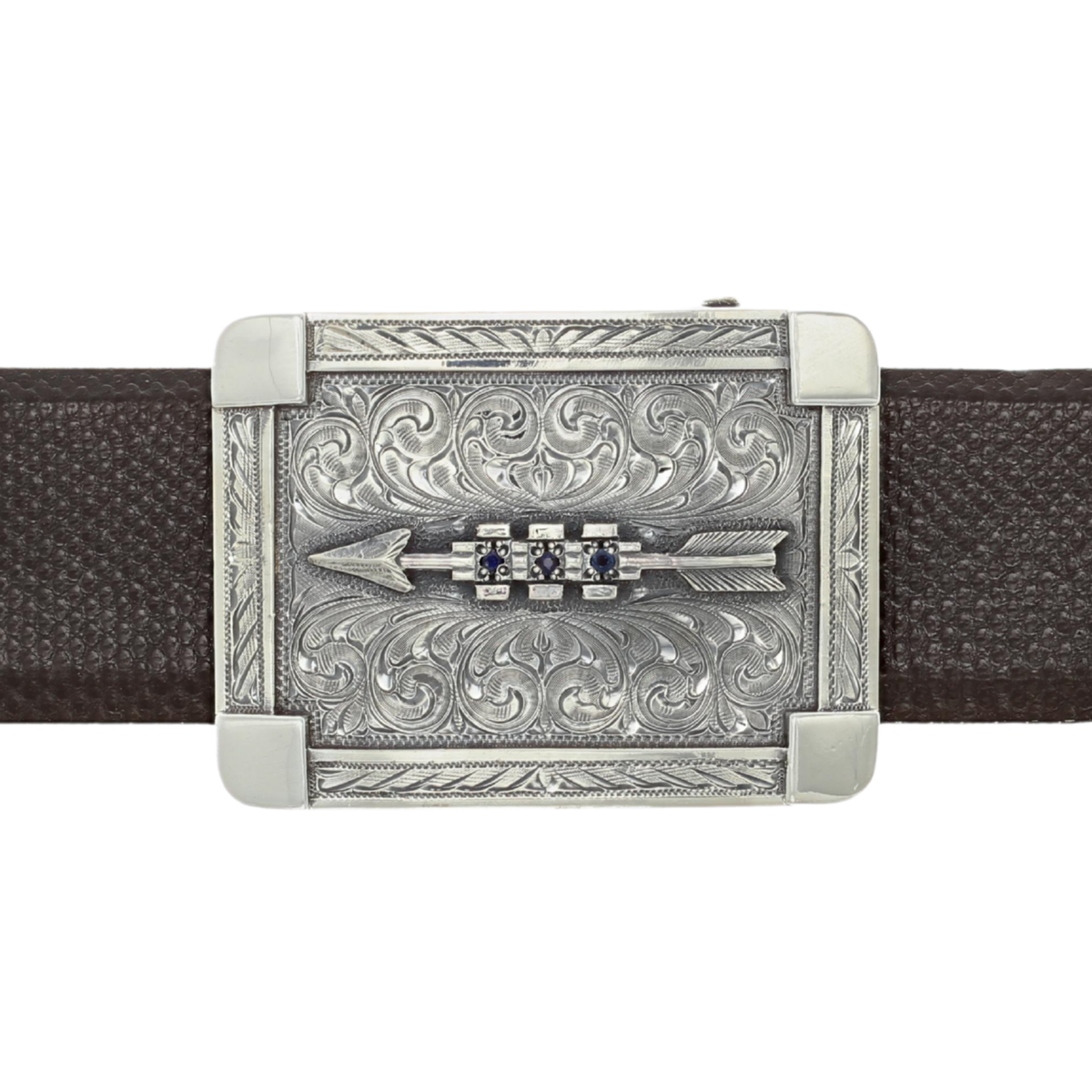 Morris 1806 Sterling Arrow &amp; Sapphire Trophy Buckle