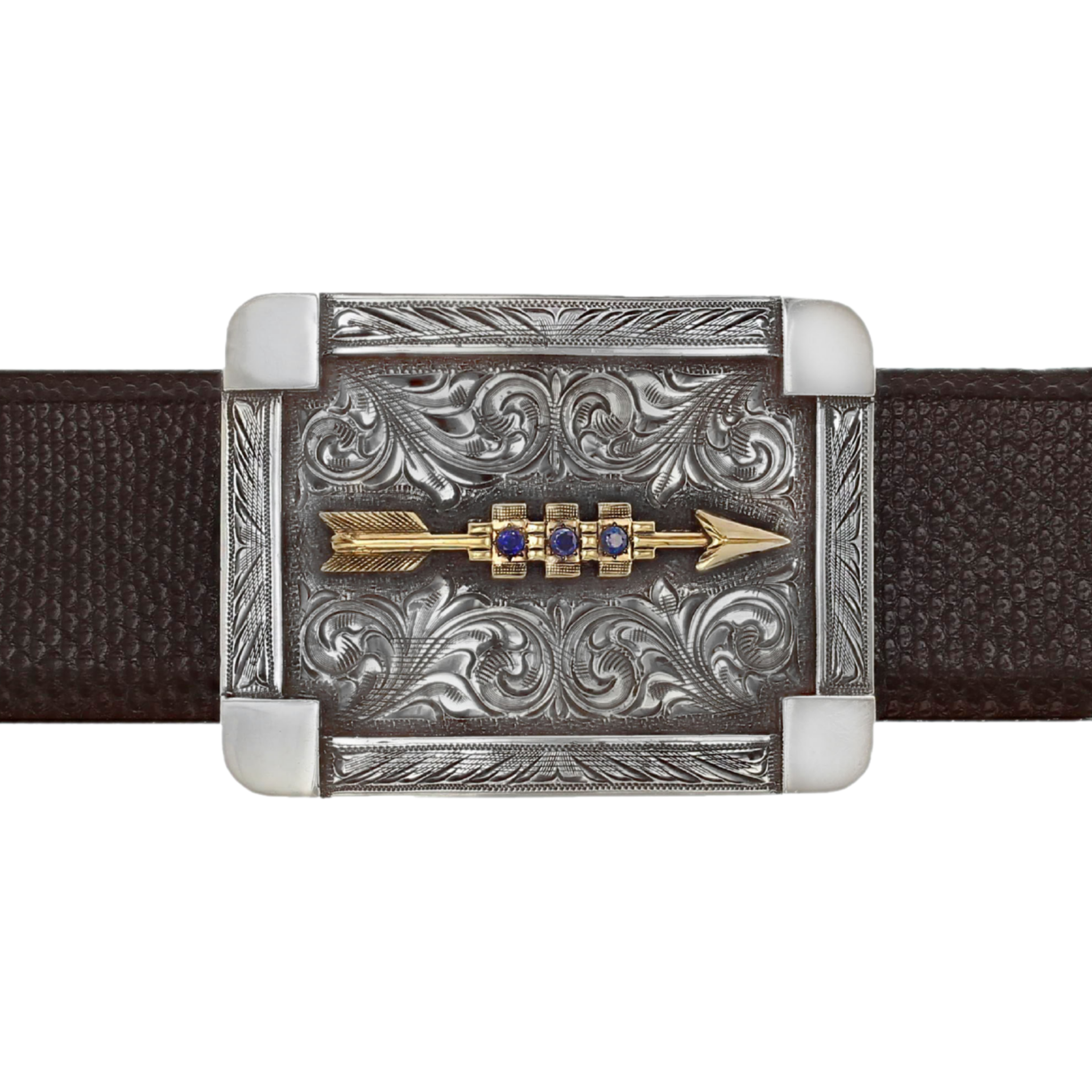 Morris 1813 Gold Arrow & Sapphire Trophy Buckle – Clint Orms Morris 1813 Gold Arrow & Sapphire Trophy Buckle – Clint Orms
