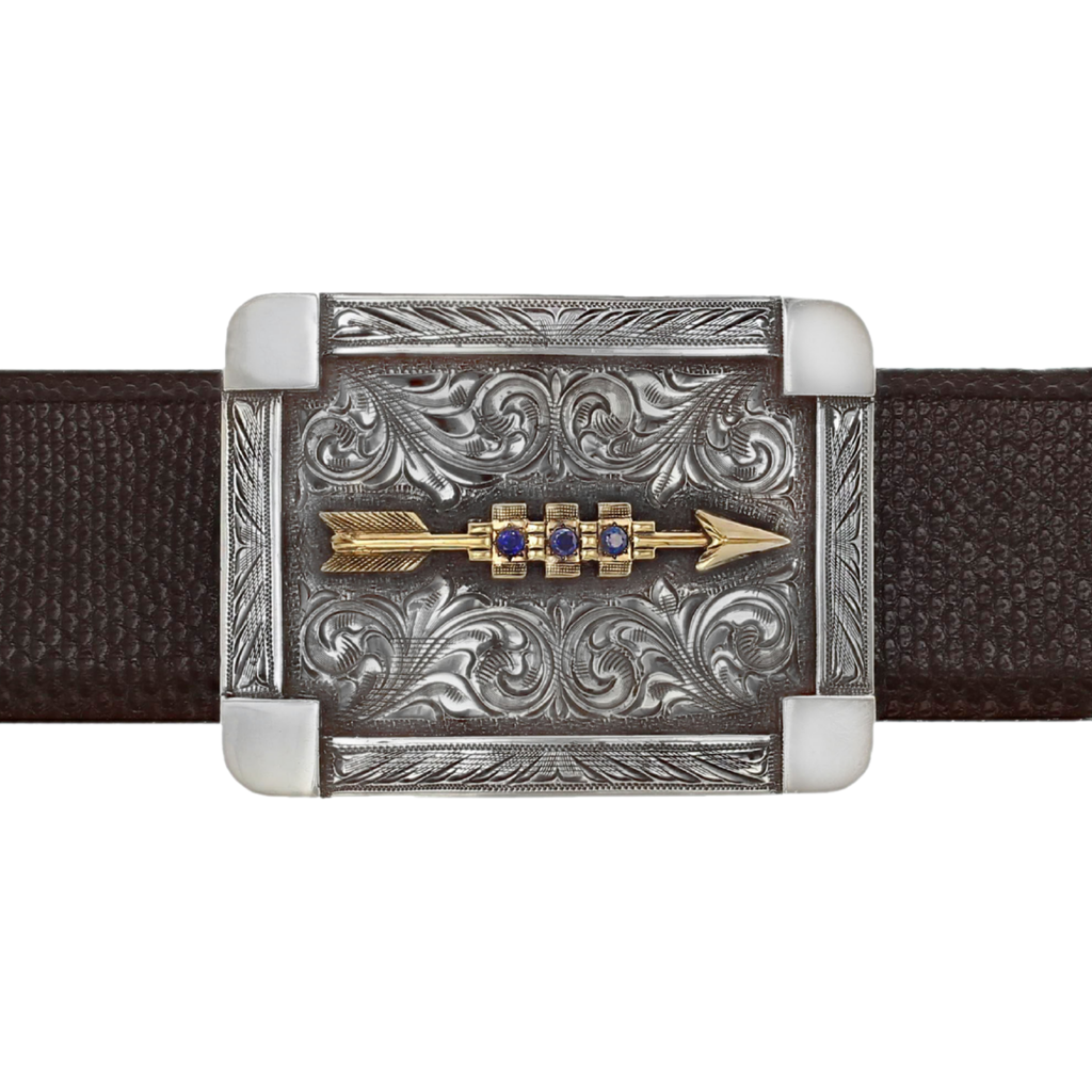 CLINT ORMS トロフィーバックル Bexar 1800 Sterling Broken Arrow Trophy Buckle - Clint Orms