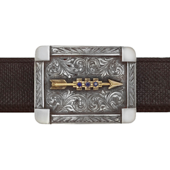 Morris 1813 Gold Arrow & Sapphire Trophy Buckle - Clint Orms