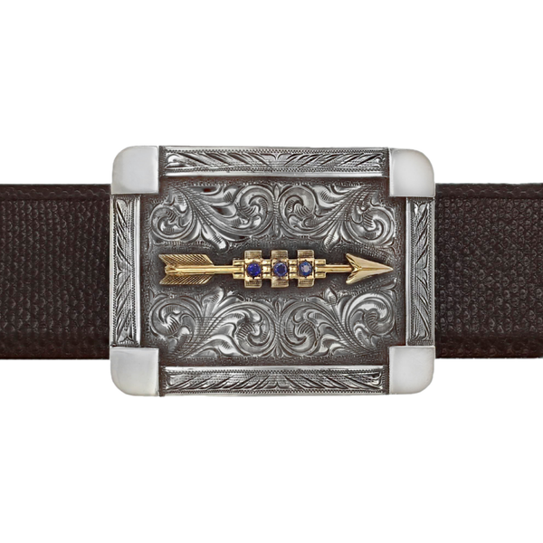 CLINT ORMS トロフィーバックル Morris 1813 Gold Arrow & Sapphire Trophy Buckle – Clint Orms