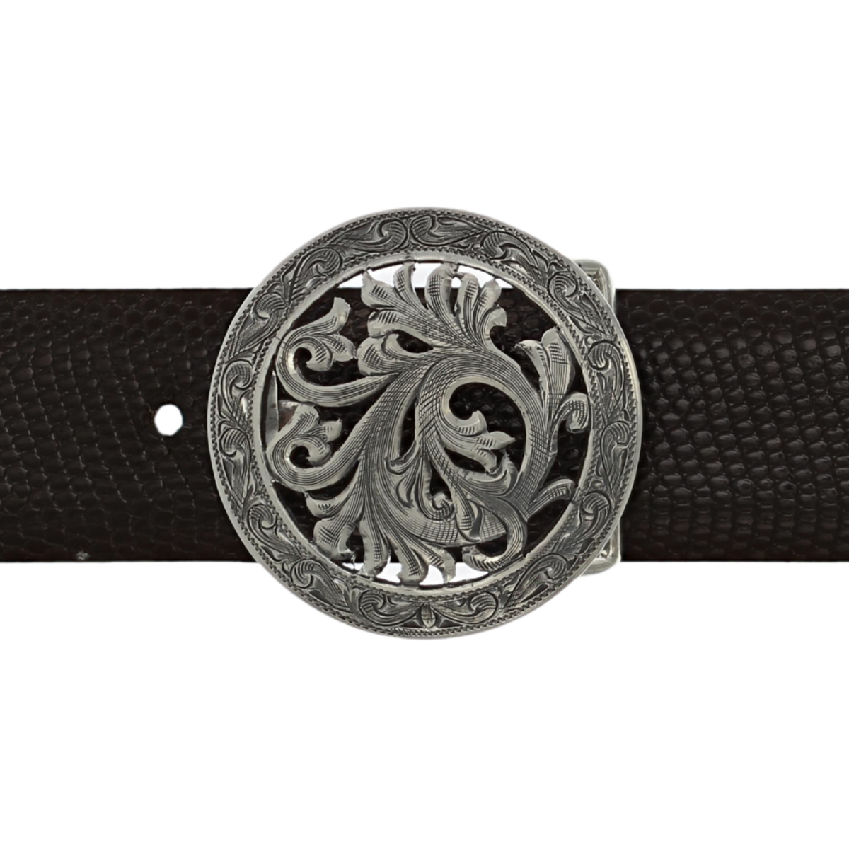 Motley 1801 Round Filigreed Sterling Trophy Buckle