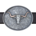 Nueces 1801 Sterling & Rose Gold Longhorn Trophy Buckle