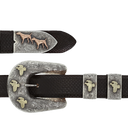 Pecos 2073 Sterling Silver Quail & Pointer Buckle Set
