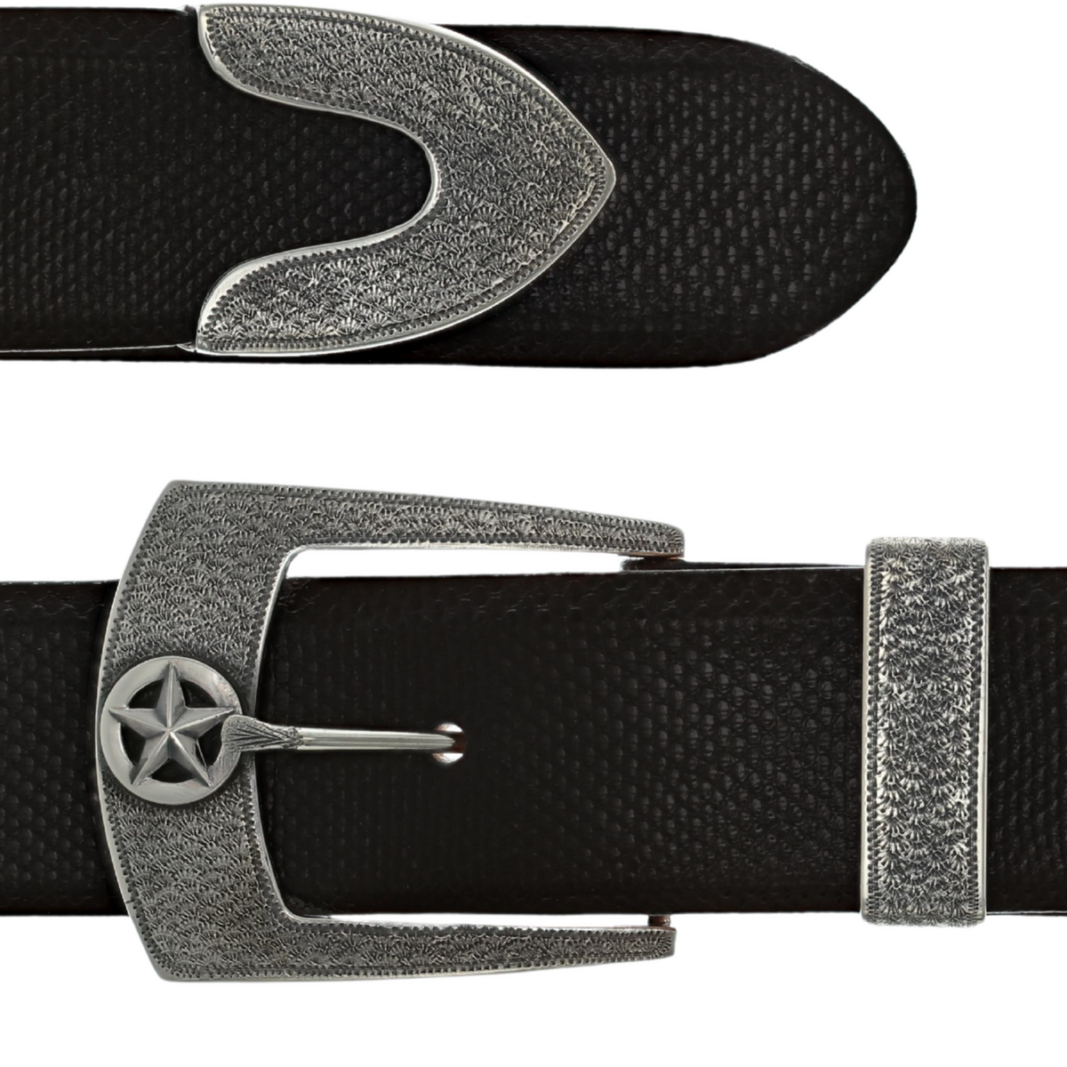 Potter 1603 1 1/2&quot; Sterling Silver Ranger Star Buckle Set