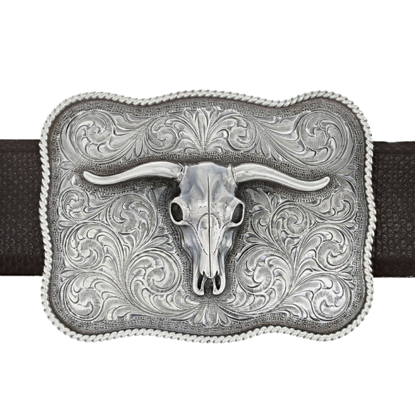 Robertson 1801 Sterling Longhorn Skull Buckle – Clint Orms